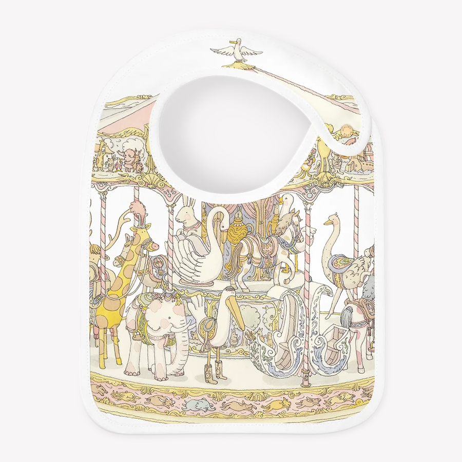 Atelier Choux Baby Girls Bib Carousel in Light Pink