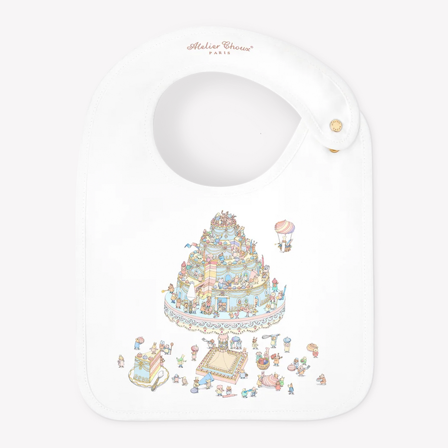 Atelier Choux Baby Bib Gateau in White
