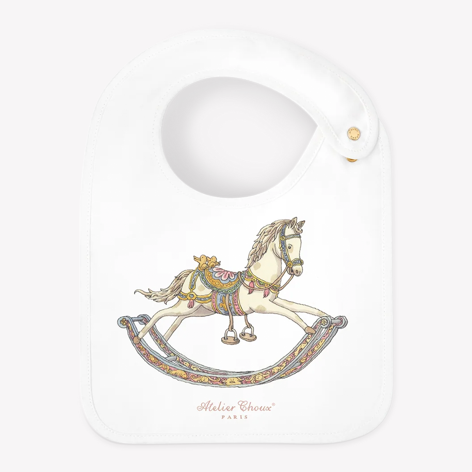 Atelier Choux Baby Slab Rocking Horse In Wit
