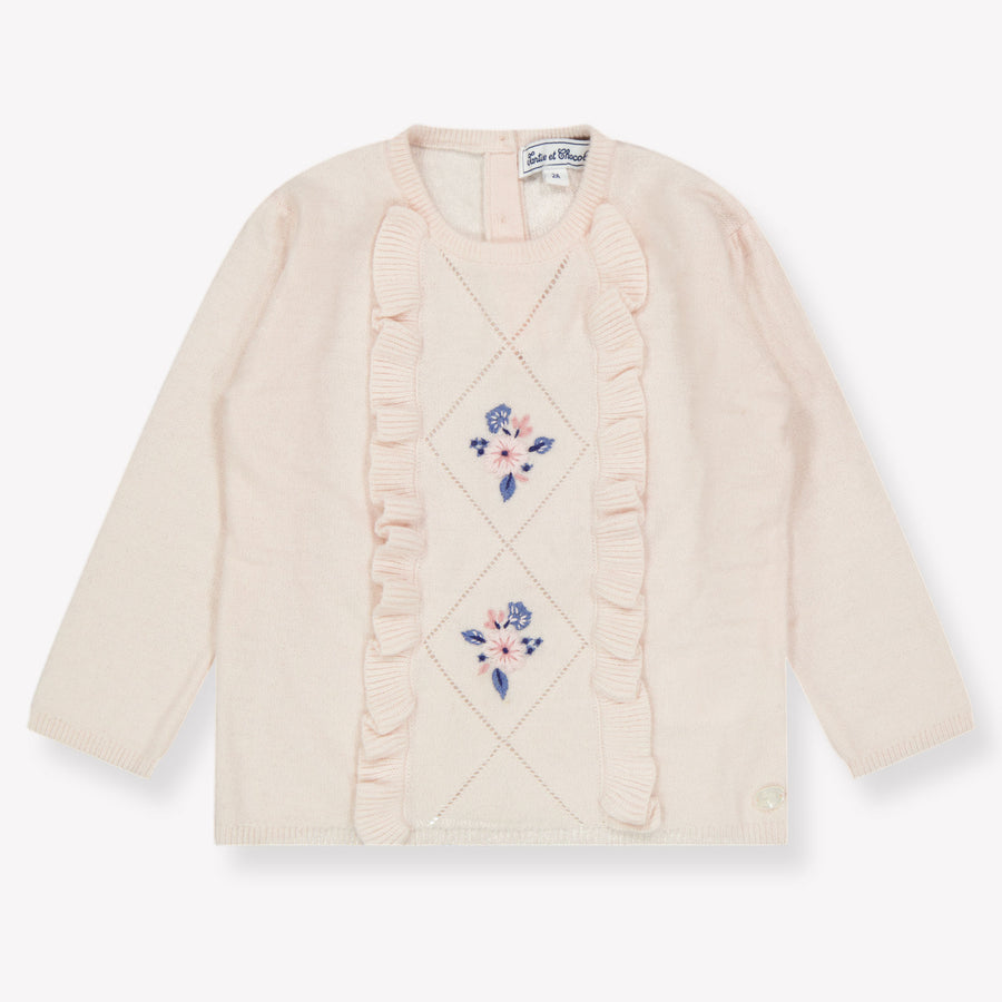Tartine et chocolat Baby Girls Sweater in Light Pink