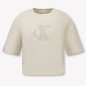 Calvin Klein Kids Girls T-Shirt In OffWhite