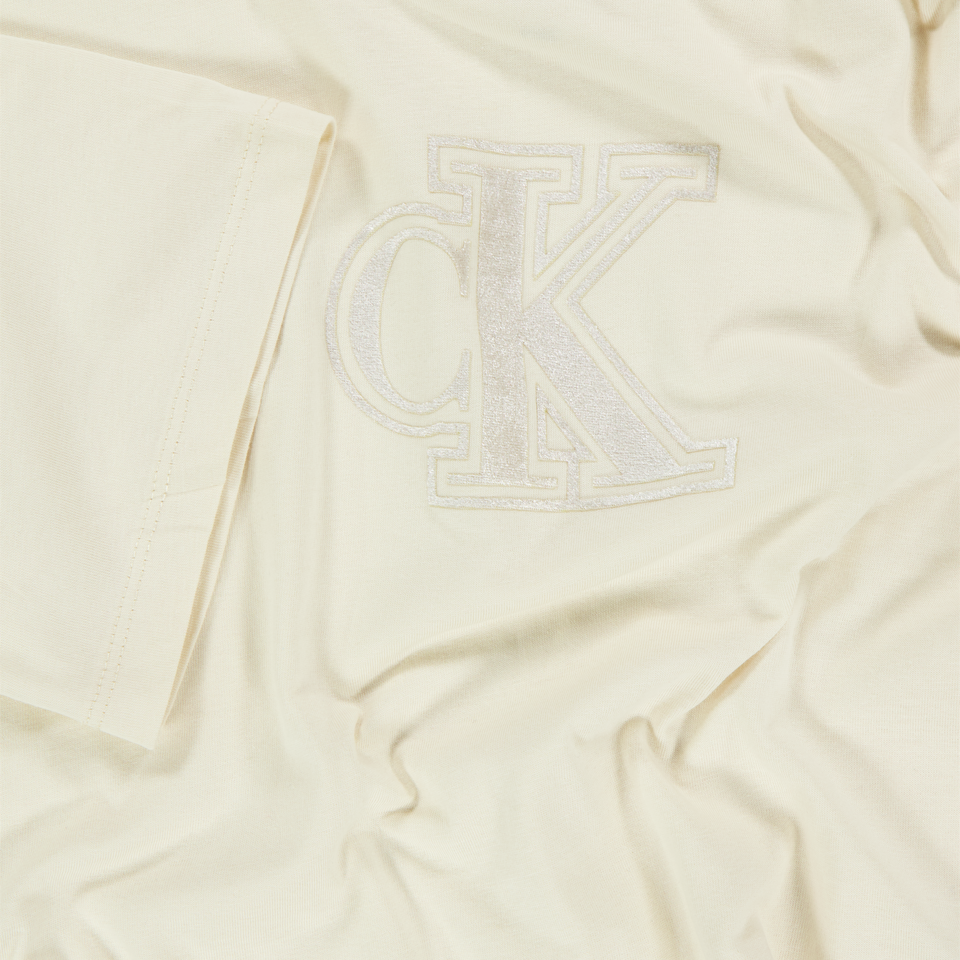 Calvin Klein Kids Girls T-Shirt In OffWhite