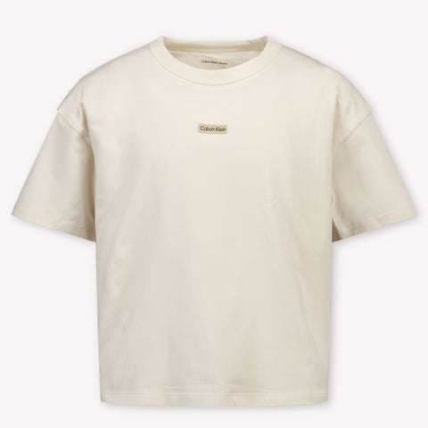 Calvin Klein Kinder Meisjes T-Shirt In Off White