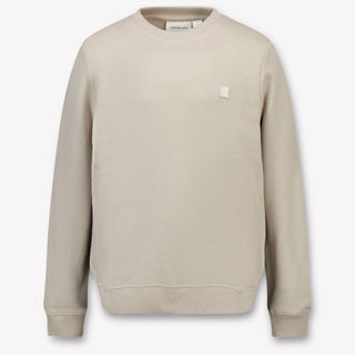 Calvin Klein Kids Unisex Sweater In Light Beige
