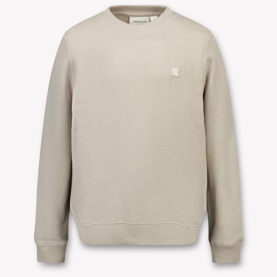 Calvin Klein Kids Unisex Sweater In Light Beige