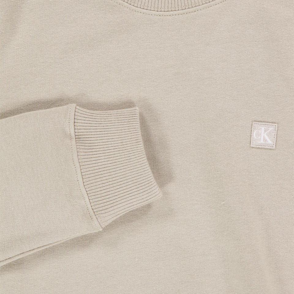 Calvin Klein Kids Unisex Sweater In Light Beige