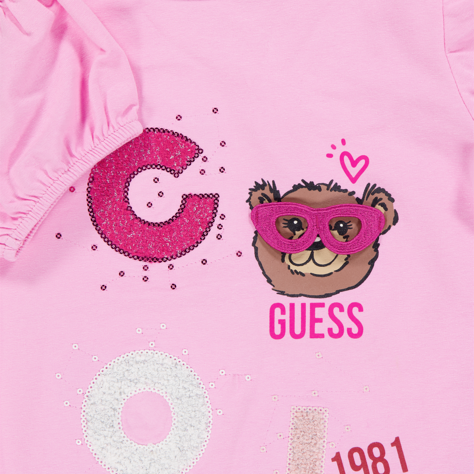 Guess Kids Girls T-Shirt In Pink