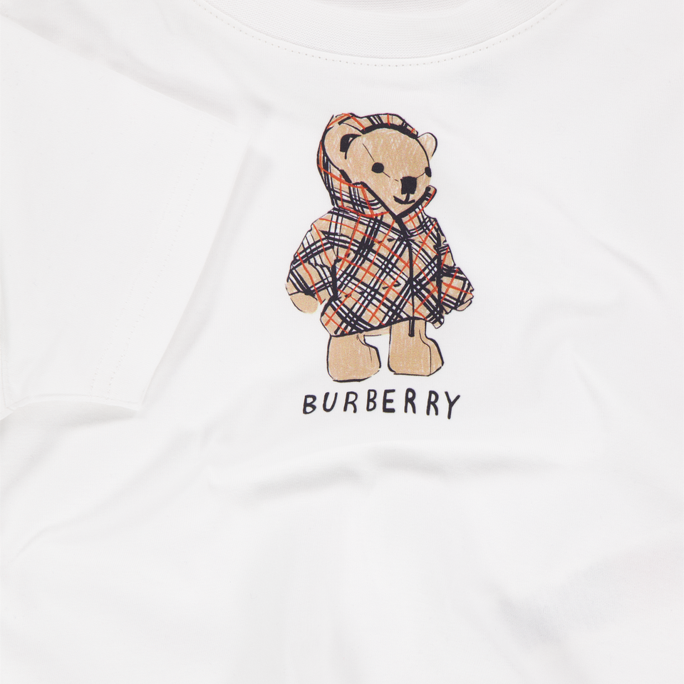 Burberry Cedar Teddy Baby Unisex T-Shirt In Wit