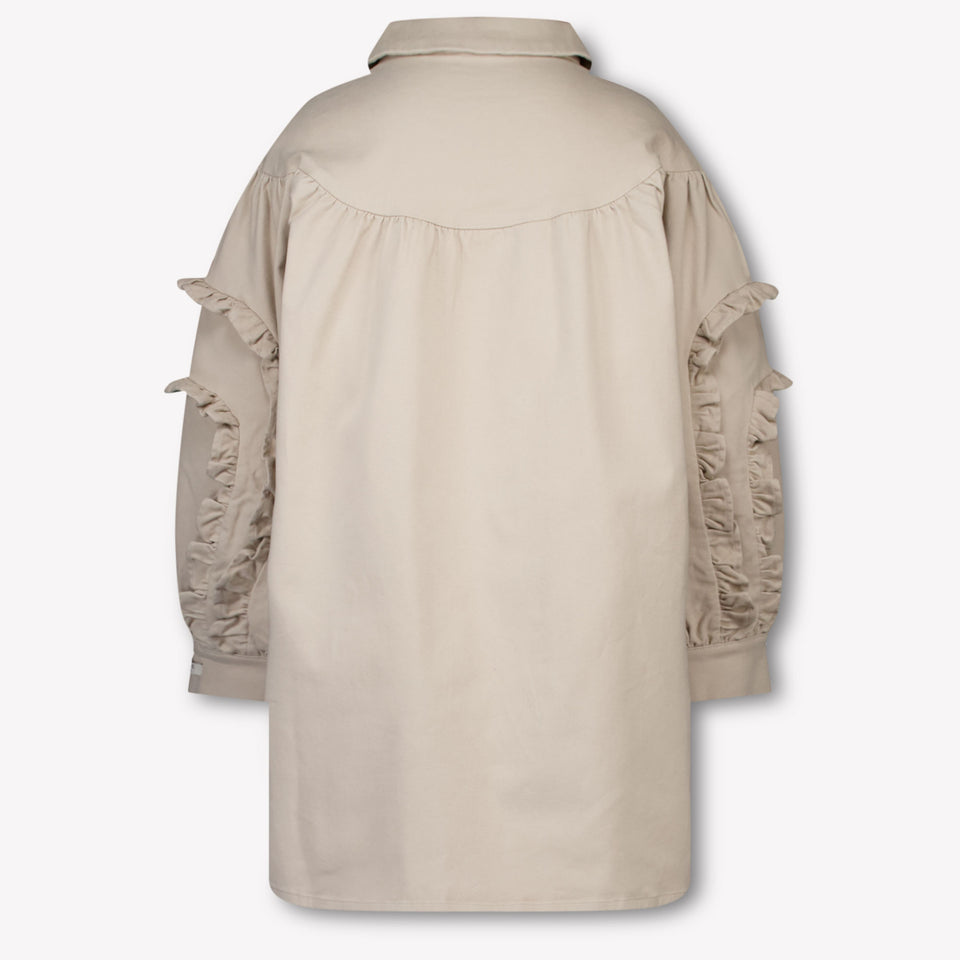 Donsje Amsterdam Kids Girls Dress In Taupe