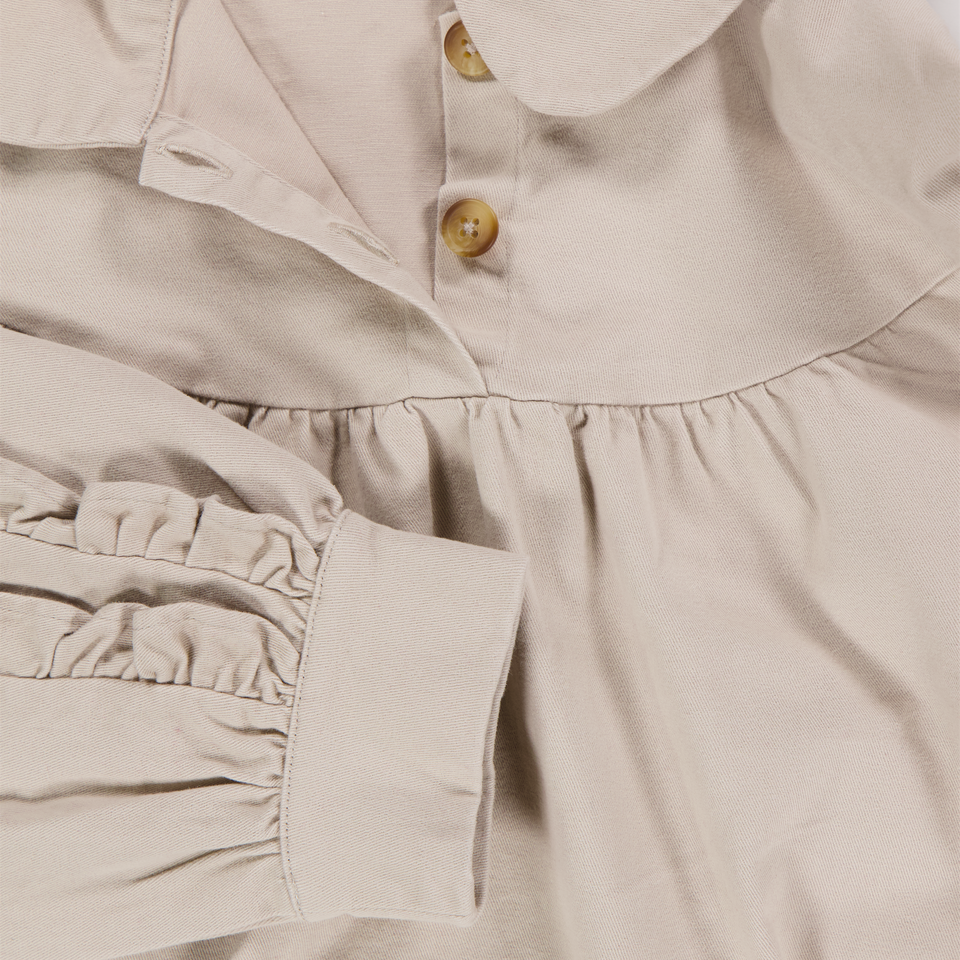 Donsje Amsterdam Kids Girls Dress In Taupe