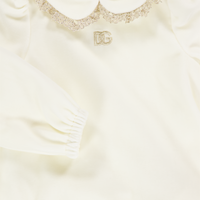 Dolce & Gabbana Baby Meisjes Jurk In Off White