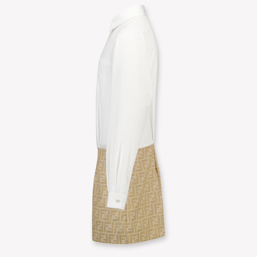 Fendi Kids Girls Dress In Beige