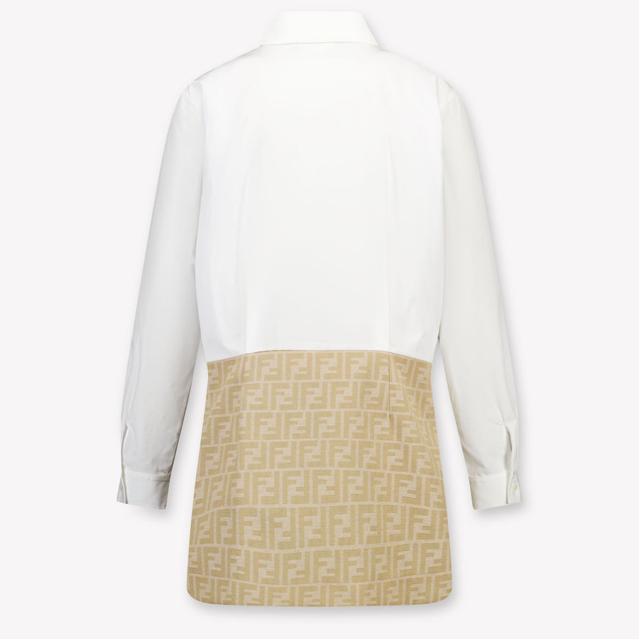 Fendi Kids Girls Dress In Beige