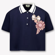 Fendi Kids Girls Polo In Navy