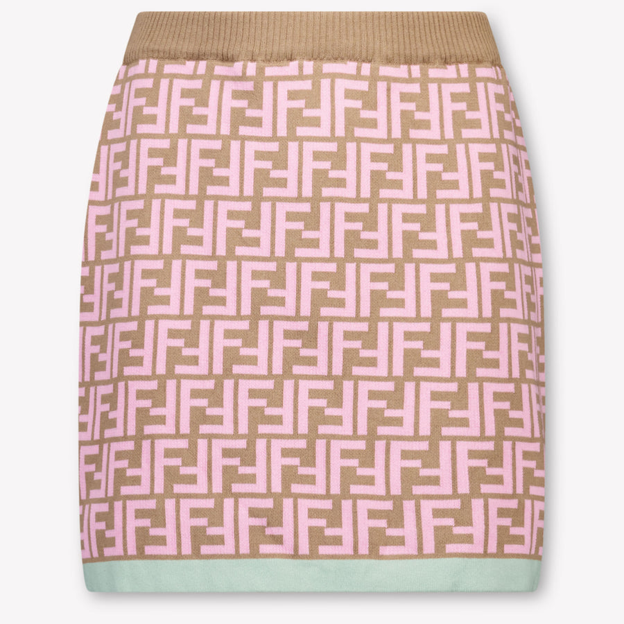 Fendi Kids Girls Skirt In Camel