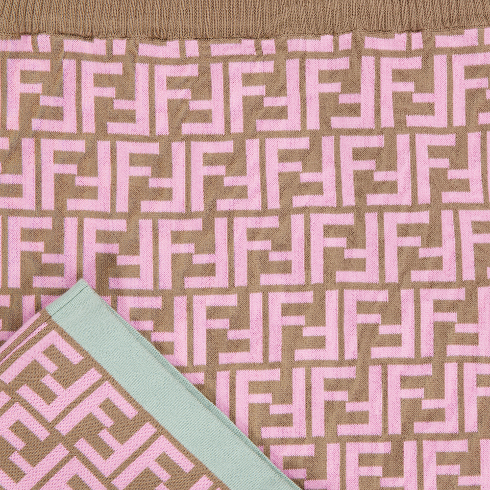 Fendi Kids Girls Skirt In Camel