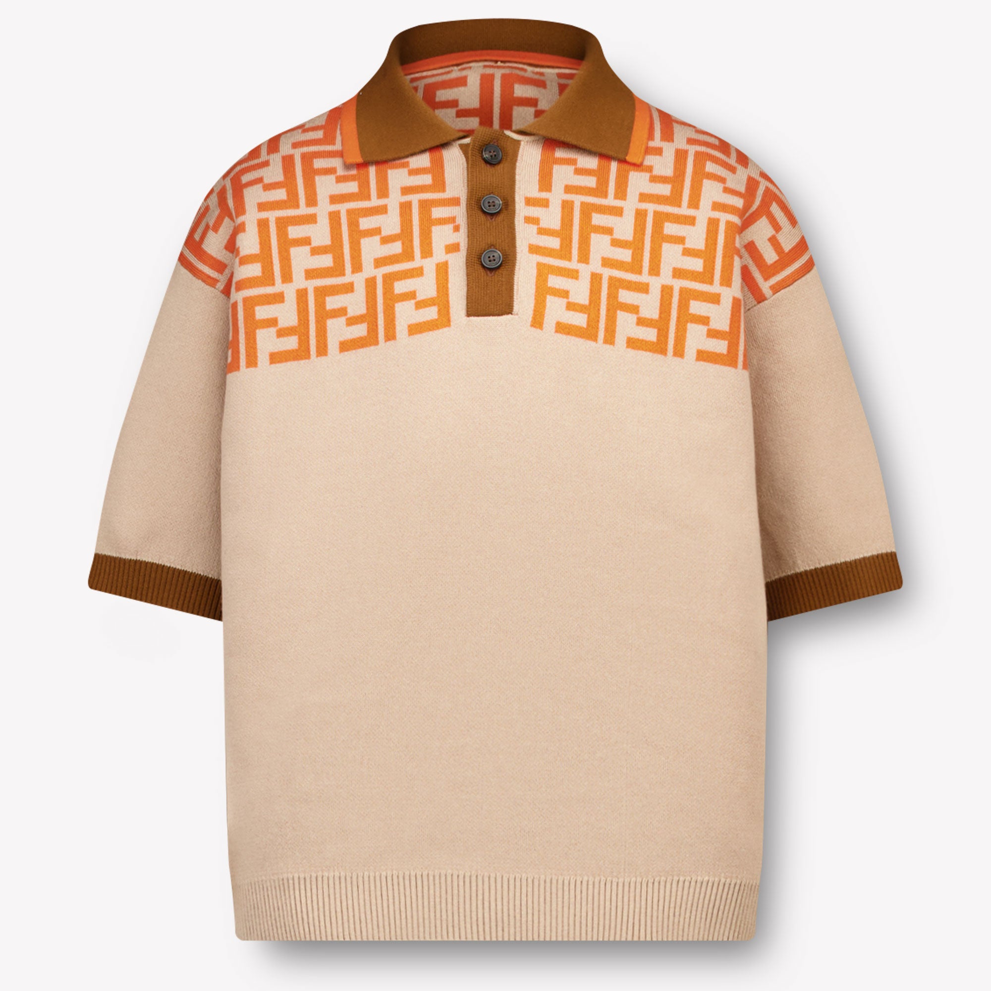 Fendi Kids Boys Polo In Beige