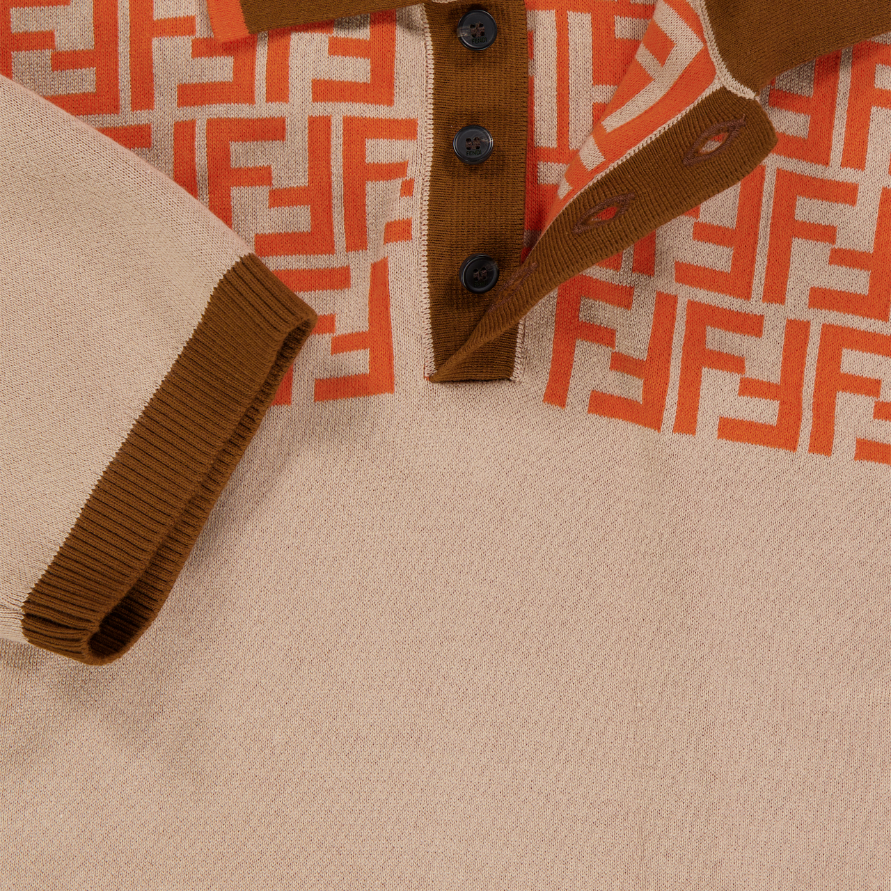 Fendi Kids Boys Polo In Beige