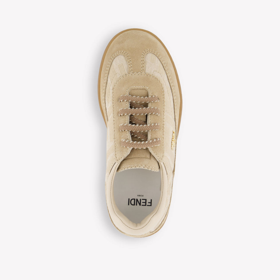 Fendi Unisex Sneakers In Beige
