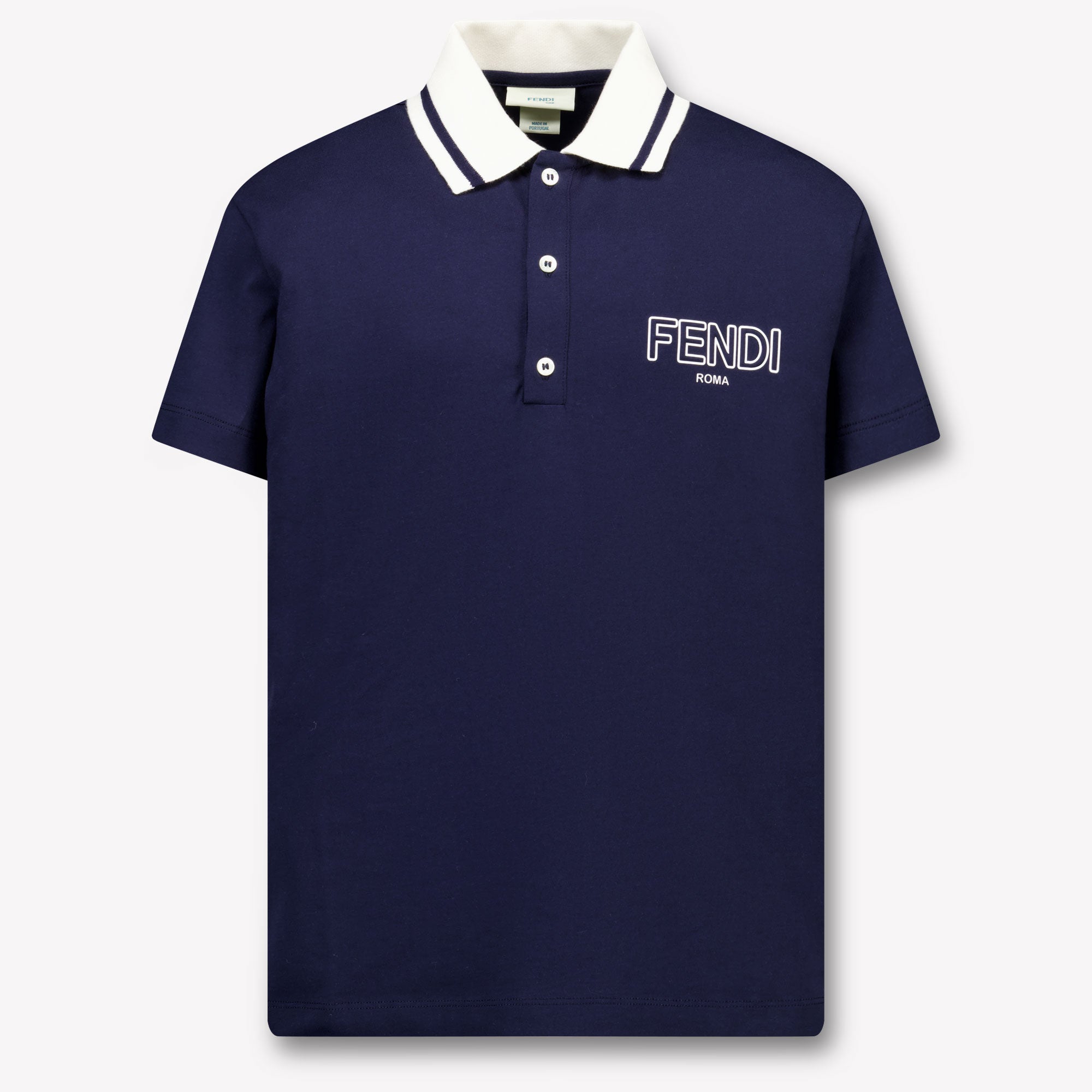 Fendi Kids Boys Polo In Navy