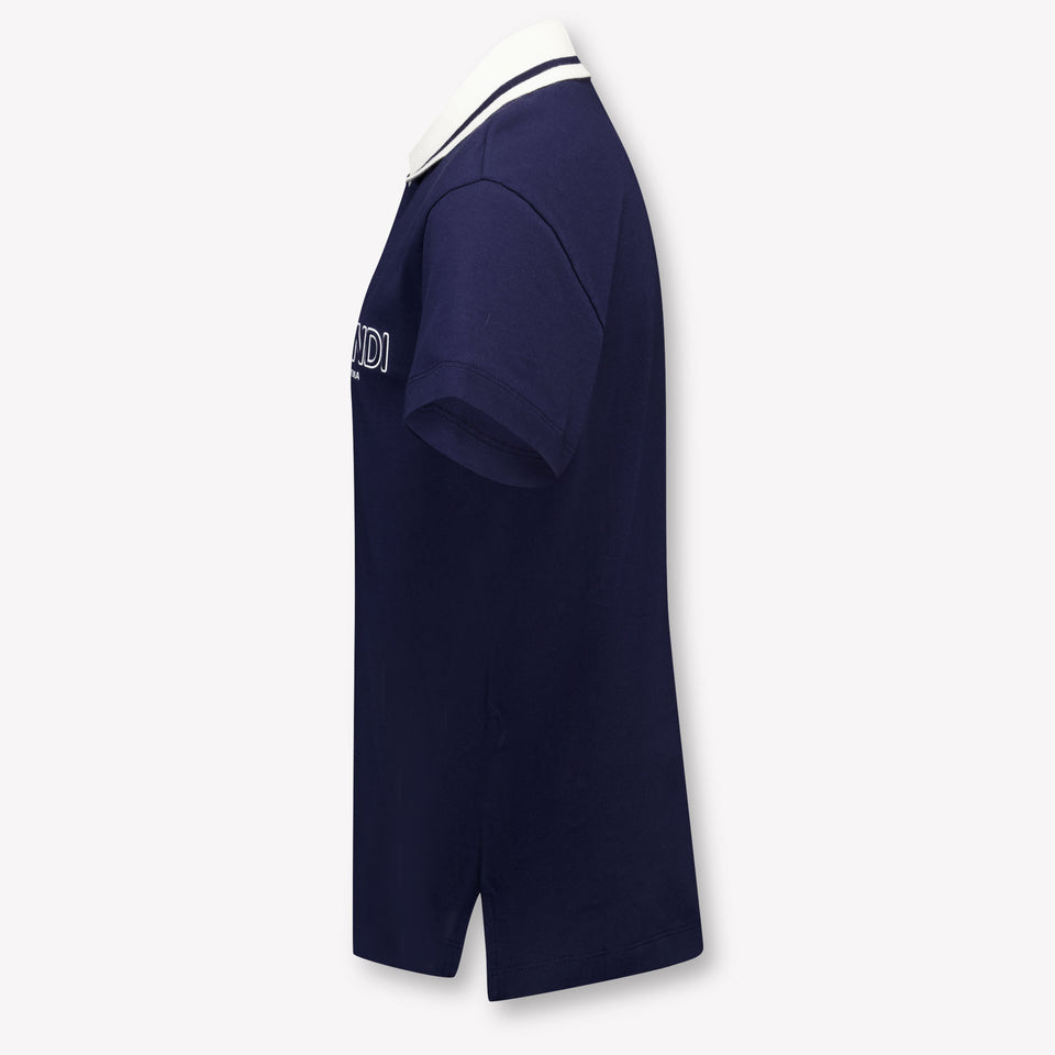 Fendi Kids Boys Polo In Navy