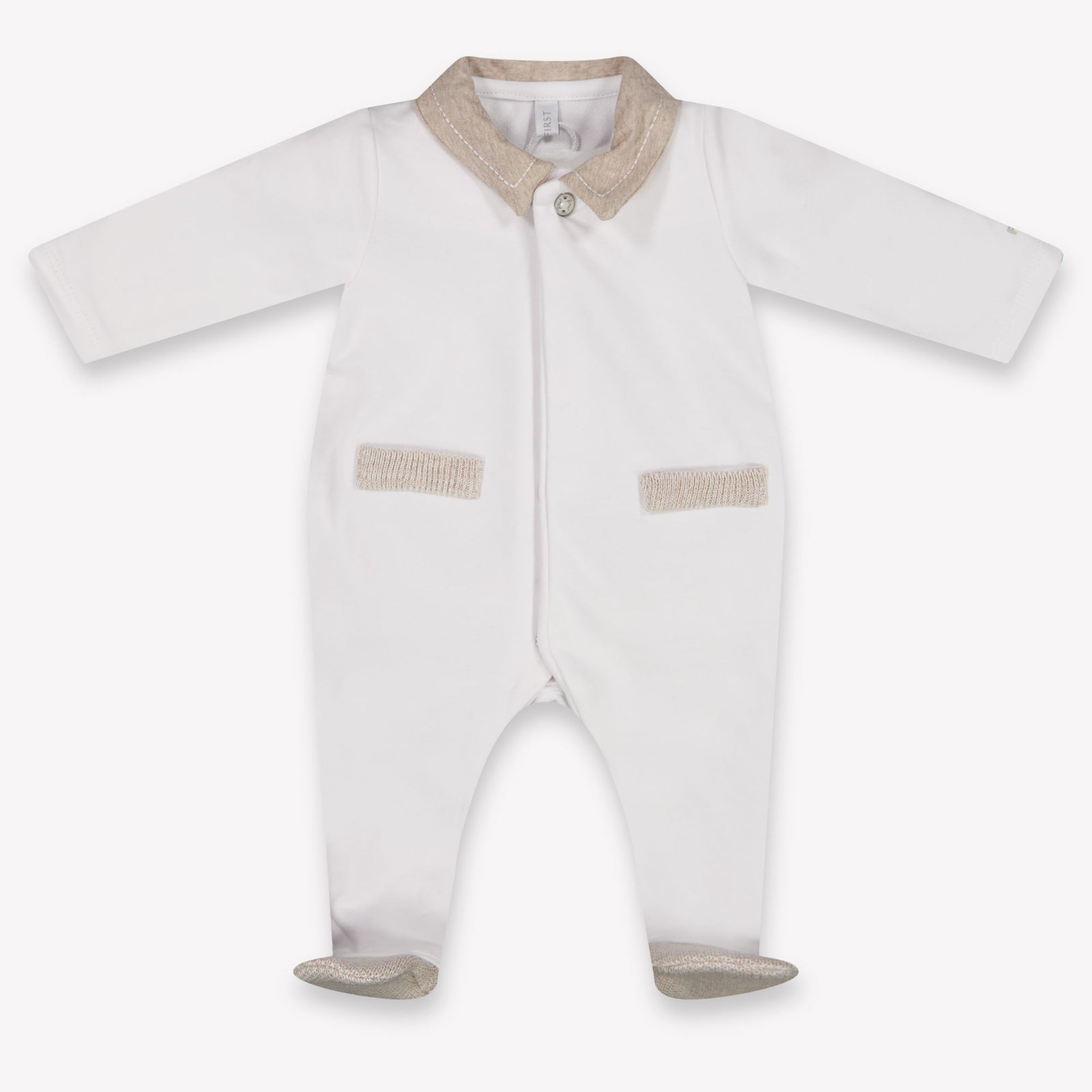 First Baby Boys Playsuit In White