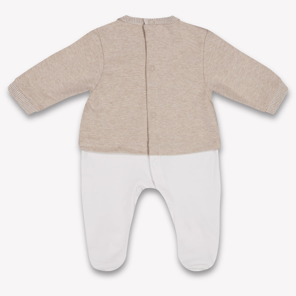 First Baby Boys Playsuit In Beige