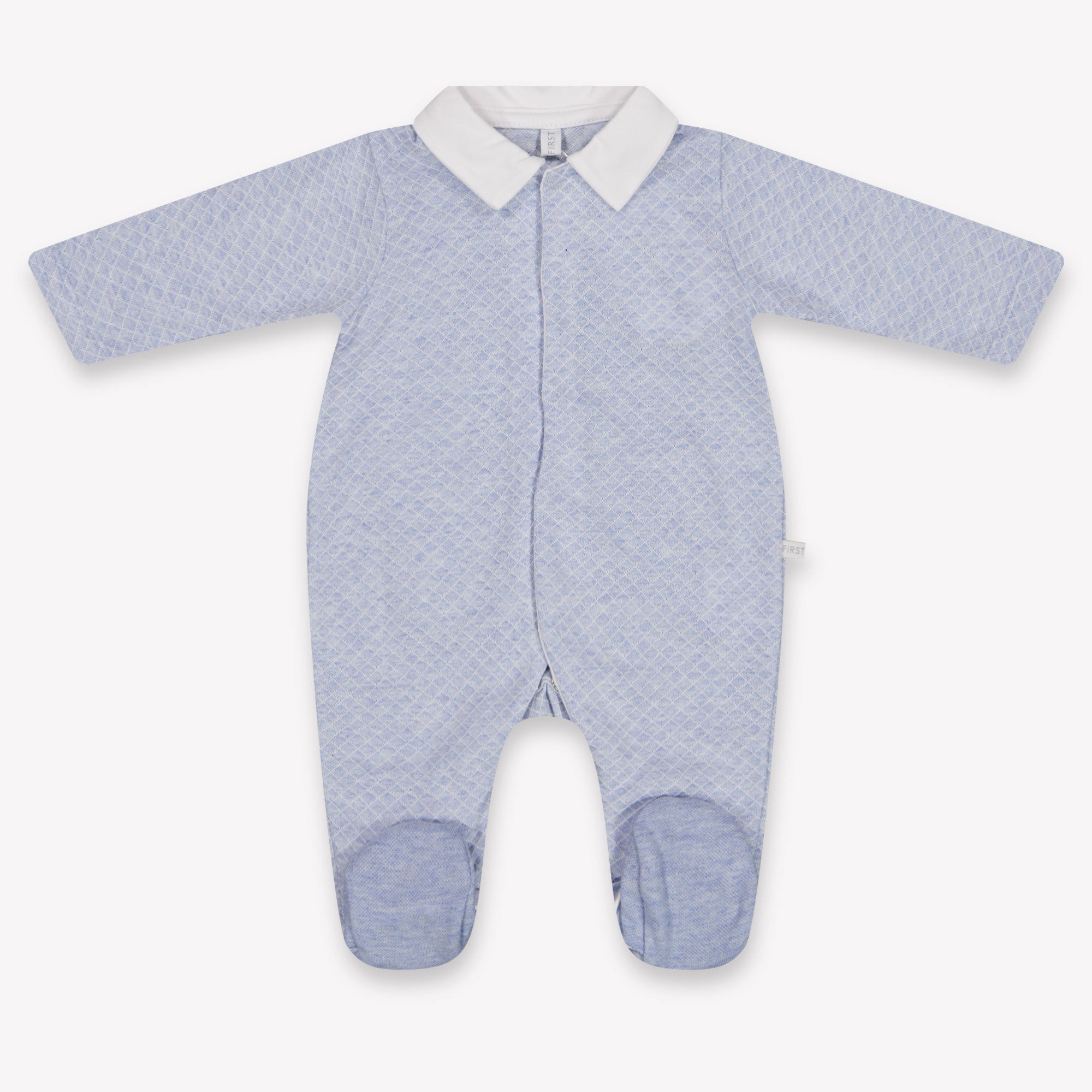 First Baby Boys Playsuit In Light Blue