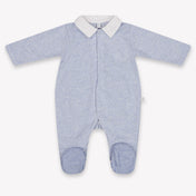 First Baby Boys Playsuit In Light Blue