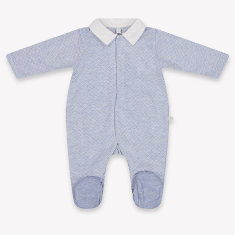 First Baby Boys Playsuit In Light Blue