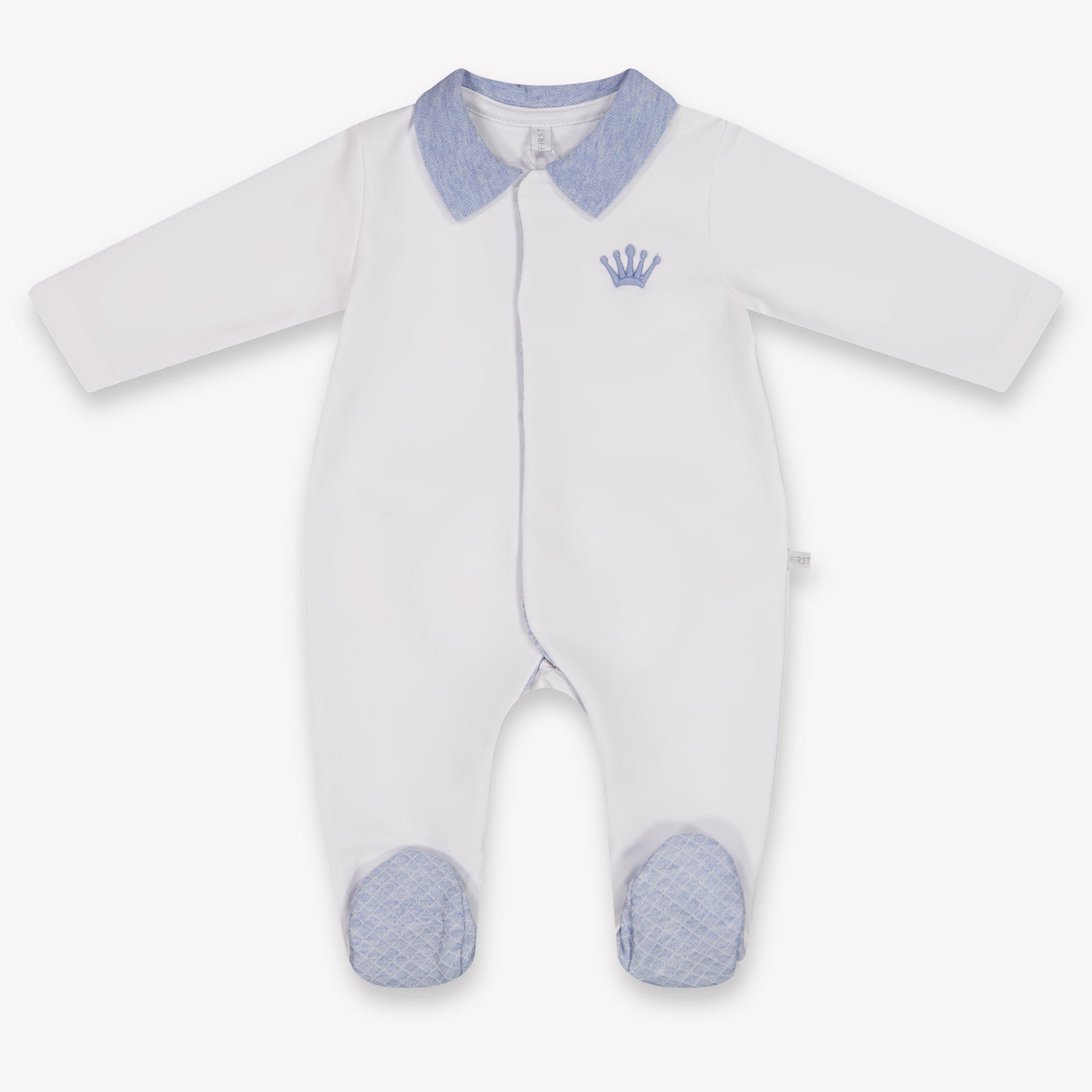 First Baby Boys Playsuit In White