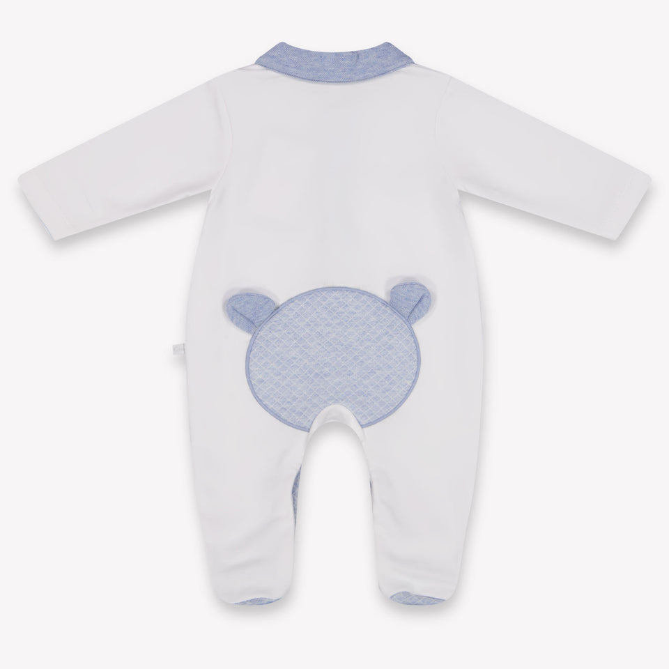 First Baby Boys Playsuit In White