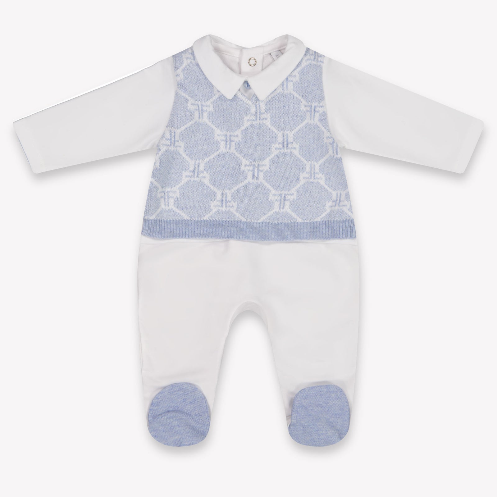 First Baby Boys Playsuit In Light Blue