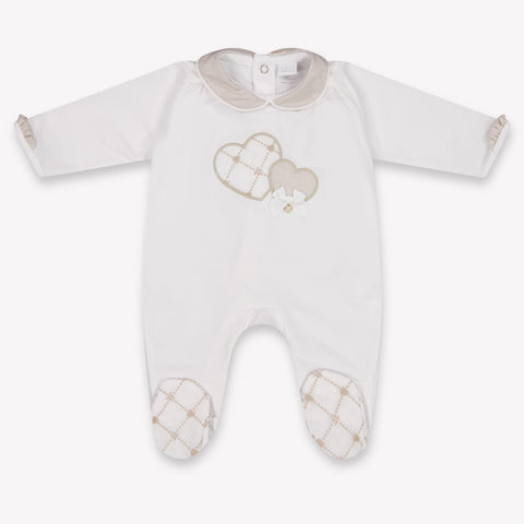 First Baby Girls Playsuit In Light Beige