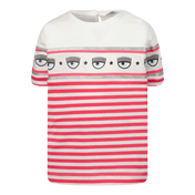 Chiara Ferragniの女の赤ちゃんTシャツFuchsia