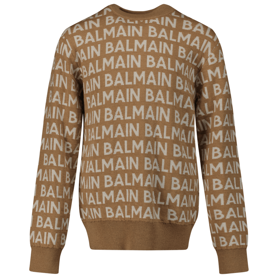 Balmain Kids Boys Sweater Beige