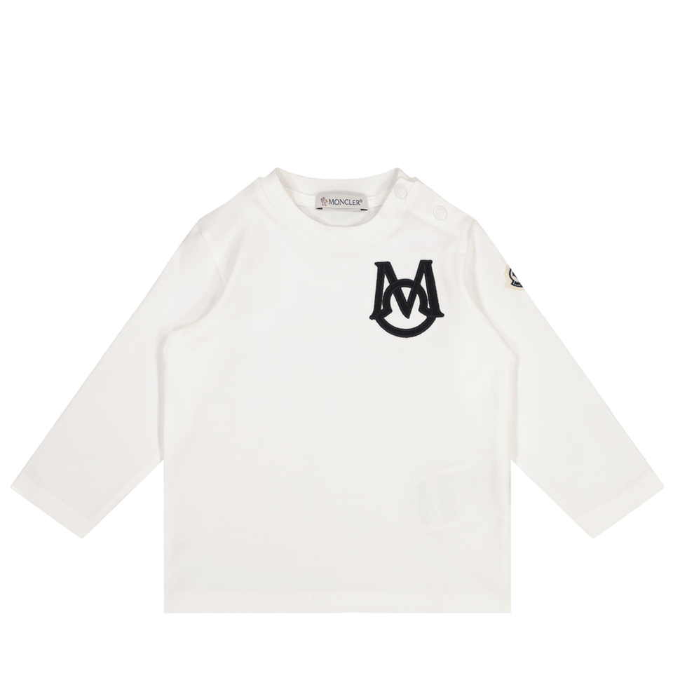 Moncler Baby Jongens T-Shirt Off White - Superstellar