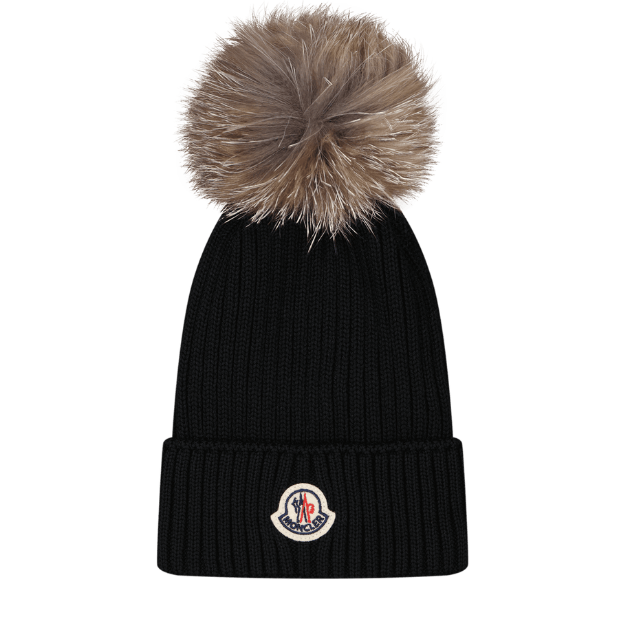 Moncler Unisex Kids Beanie Black