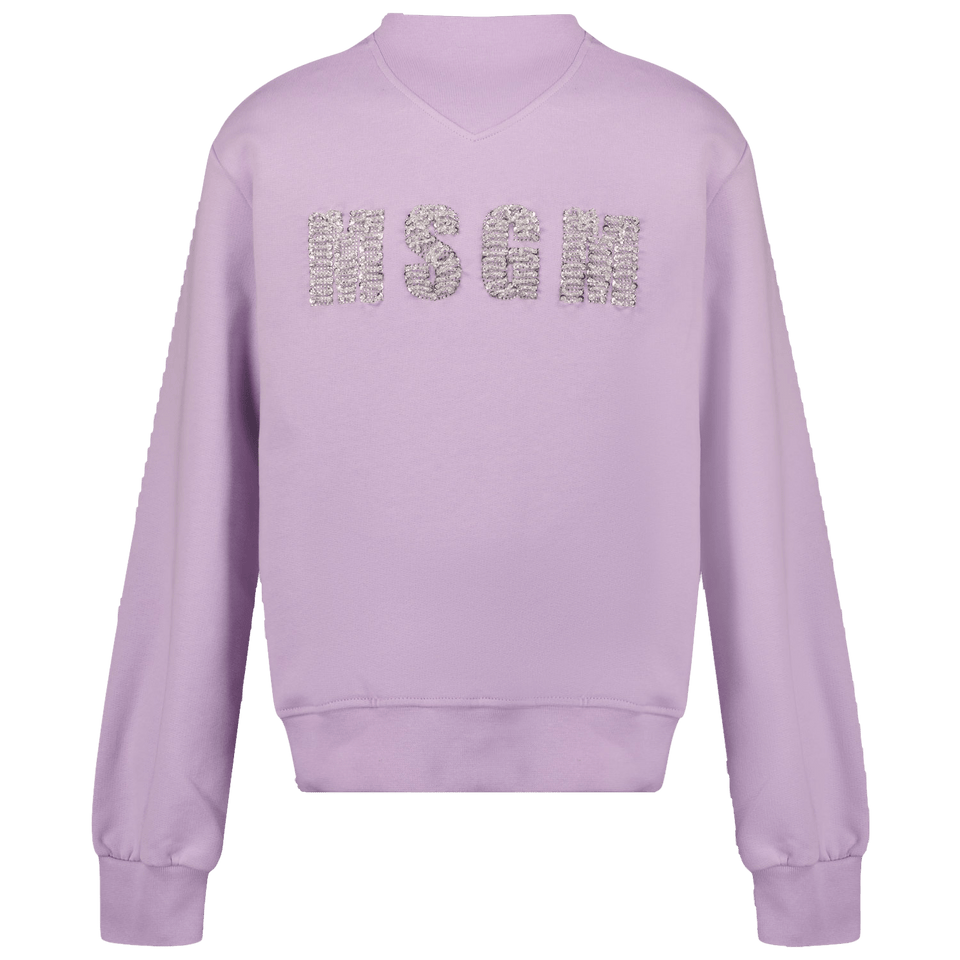 MSGM Kids Girls Sweater Lilac