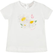 Monnalisa Bebek Kızlar T-Shirt Beyaz