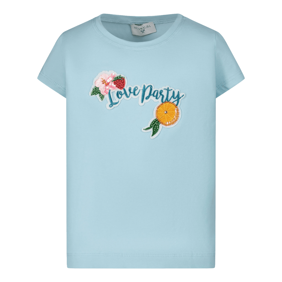 MonnaLisa Kinder Meisjes T-Shirt Turquoise 2Y
