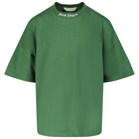 Palm Angels Kids Unisex T-Shirt Green