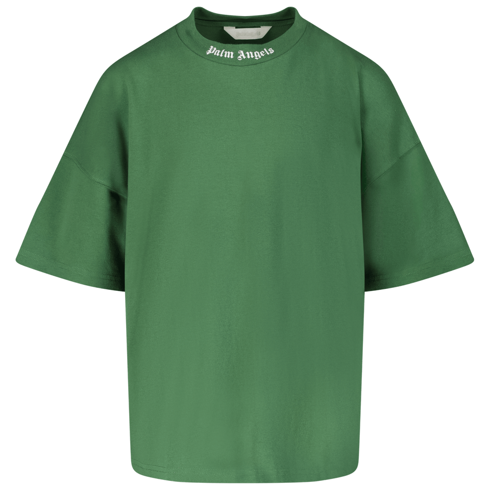Palm Angels Kids Unisex T-Shirt Green