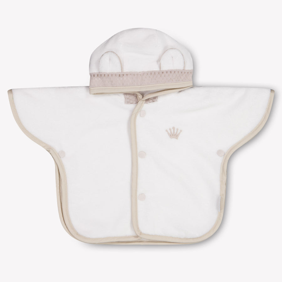 First Baby Unisex Poncho Badjas In Wit
