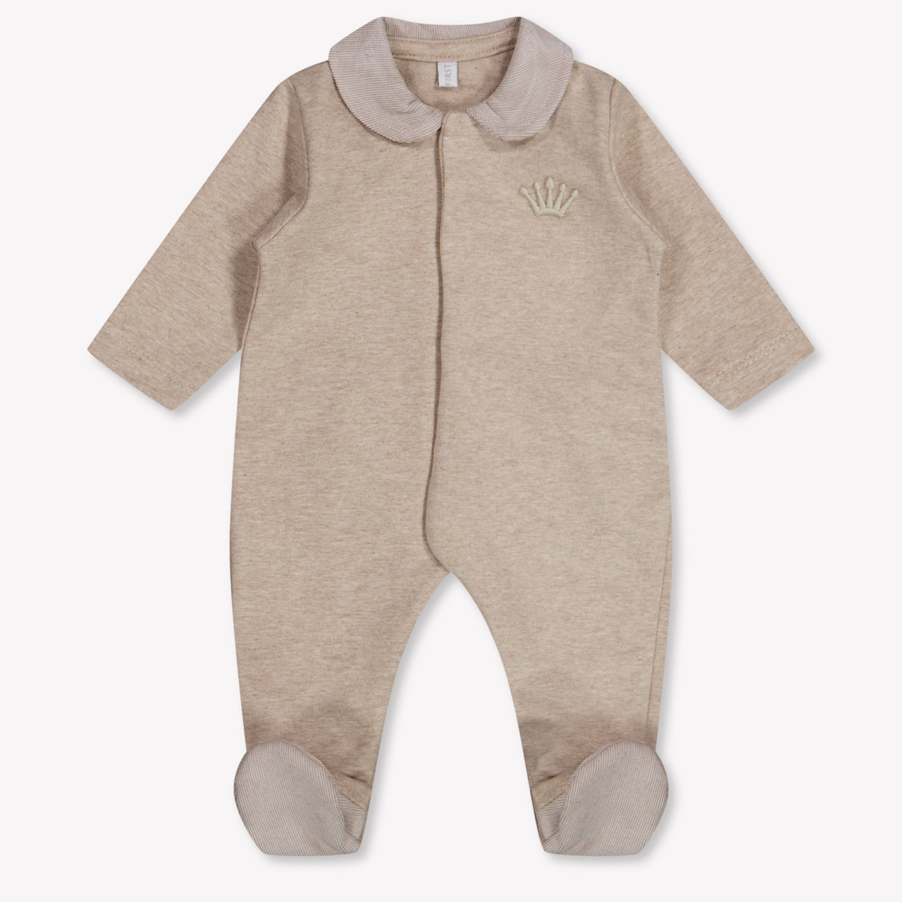 First Baby Boys Playsuit In Beige