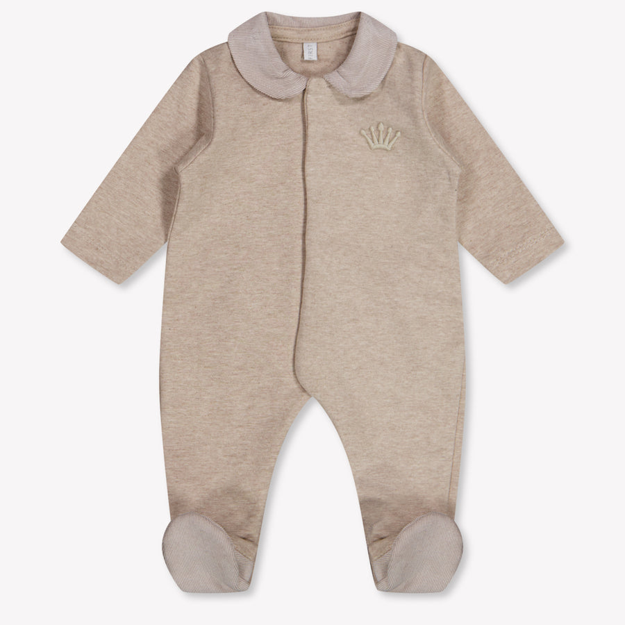 First Baby Boys Playsuit In Beige