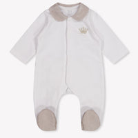 First Baby Boys Playsuit In White