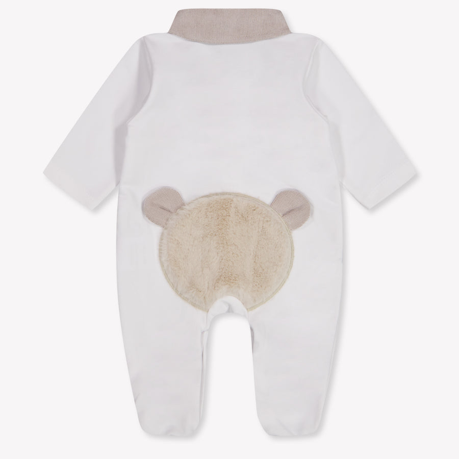First Baby Boys Playsuit In White