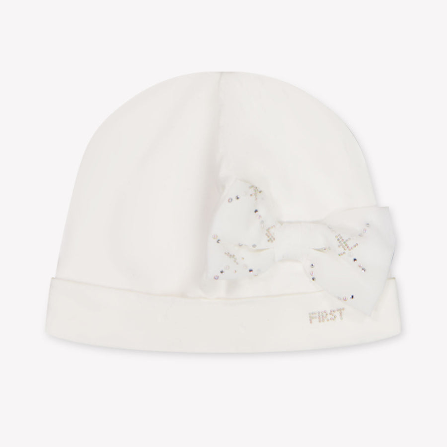 First Baby Girls Hat In OffWhite