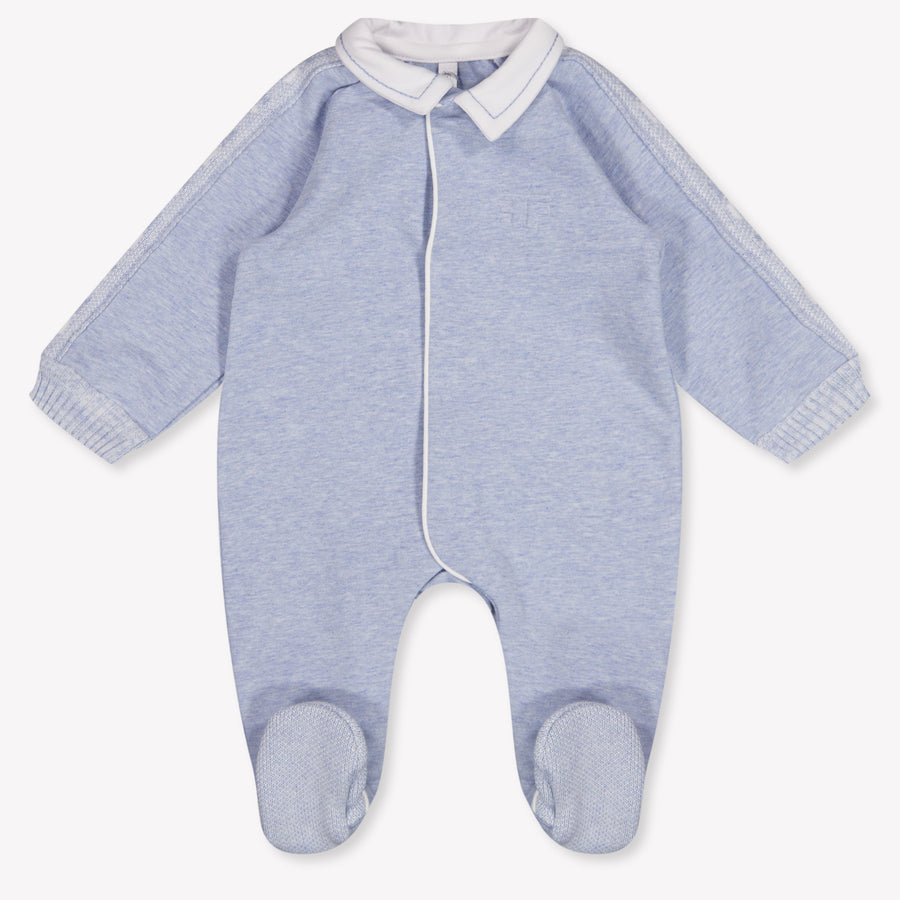 First Baby Boys Playsuit In Light Blue